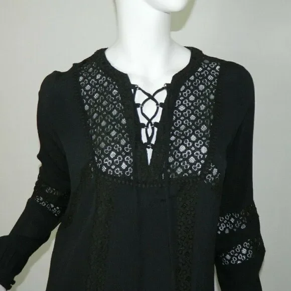 Anthropologie Current Air Black Boho Chic Tunic - Picture 8 of 11